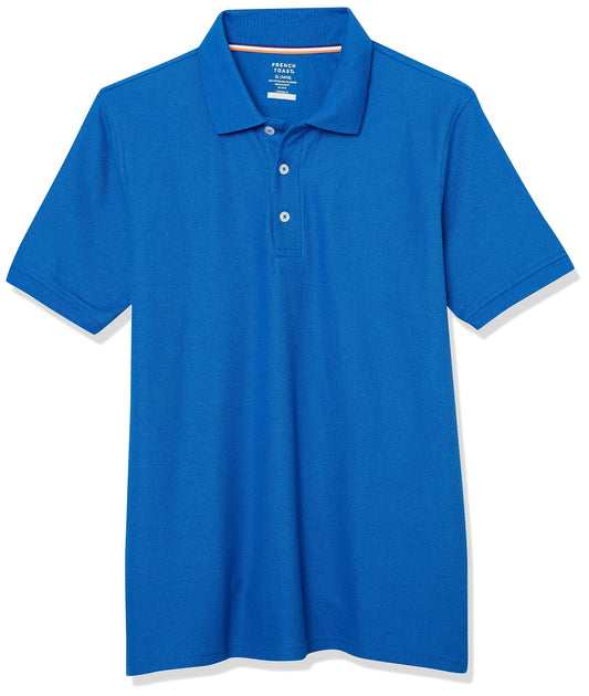 French Toast Boys' Short Sleeve Pique Polo Uniform Shirt (Standard & Husky), Royal, 2T