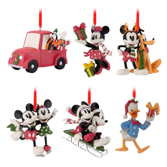 Hallmark Disney Mickey Mouse and Friends Christmas Ornaments, Set of 6