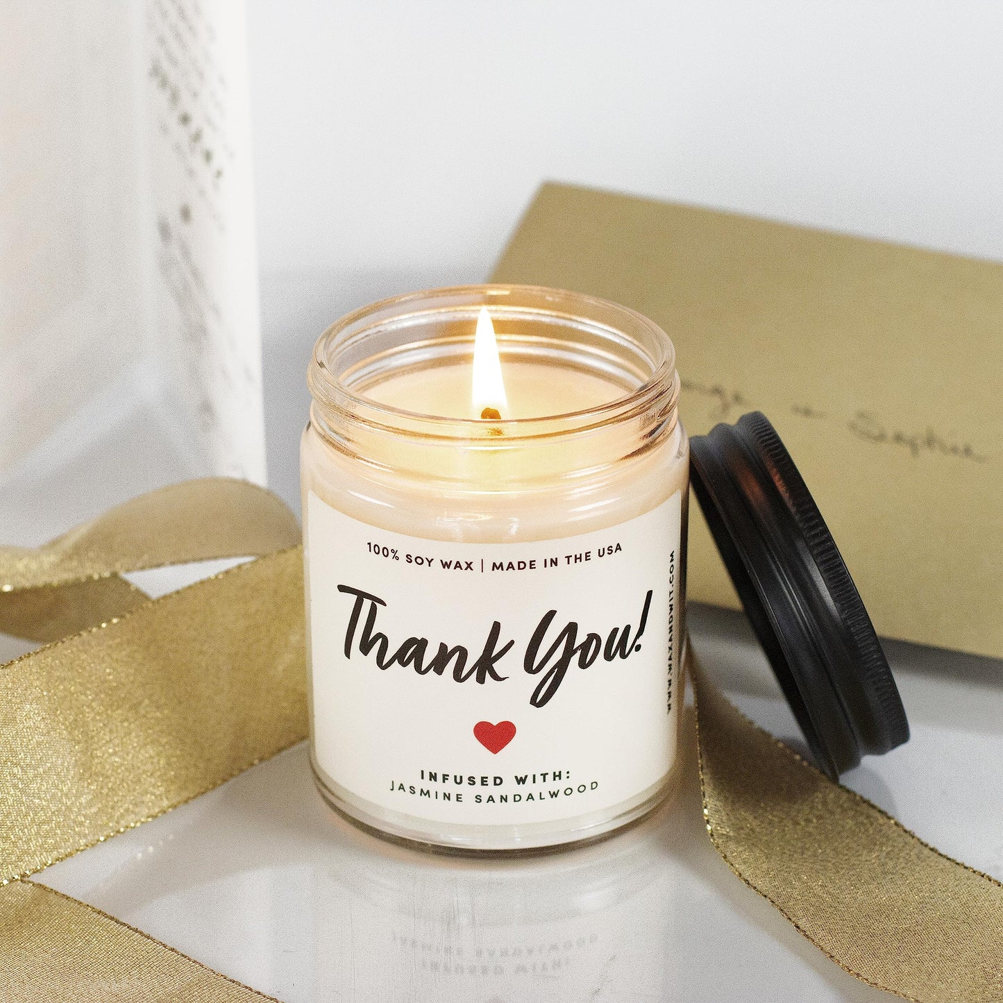 WAX & WIT Thank You Candle, Best Friend Candle, Thank You Gifts for Women, Thank You Gifts for Coworkers, Teacher Appreciation Gifts, Mothers Day Candle, Teacher Gifts for Women, White Candle â€“ 9oz