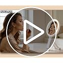 NJ GLAM LED Lighted Makeup Mirror 1X/10X Magnification with 3 Light Modes, Rechargeable Portable Vanity Mirror with Adjustable Stand