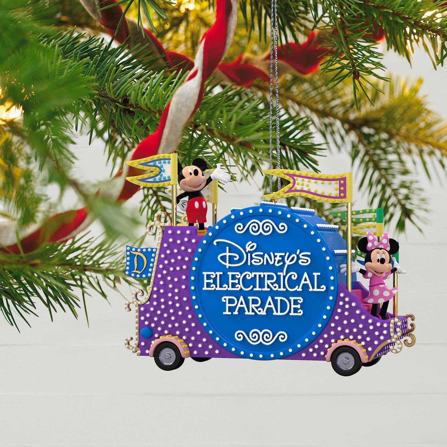 Hallmark Keepsake Christmas Ornament 2023, Disney Mickey Mouse Disney's Electrical Parade Musical With Light, Gifts for Disney Fans