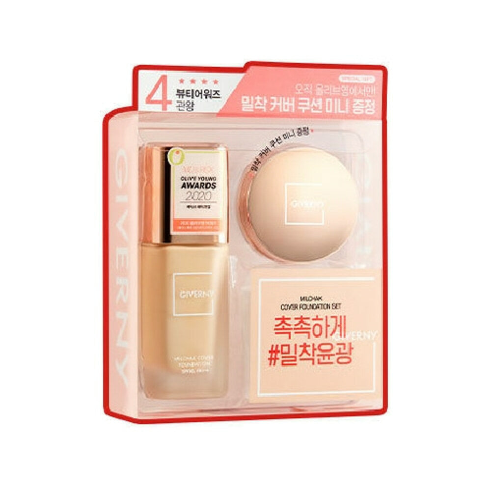 [K-Beauty] GIVERNY Milchak Cover Foundation 30ml Special Set