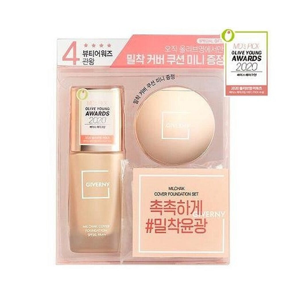 [K-Beauty] GIVERNY Milchak Cover Foundation 30ml Special Set