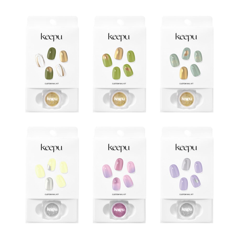 [K-Beauty] Keepu Custom Nail Kit Mirror Powder 12 Types (NO LED Lamp required)