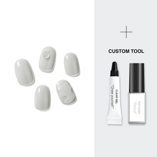 [K-Beauty] Keepu Custome Nail Kit Gel Tube Ghost - Clear (LED Lamp required)