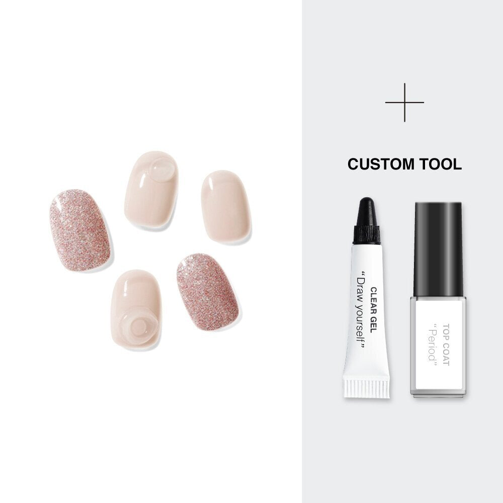 [K-Beauty] Keepu Custome Nail Kit Gel Tube Pale Mauve-Clear (LED Lamp required)