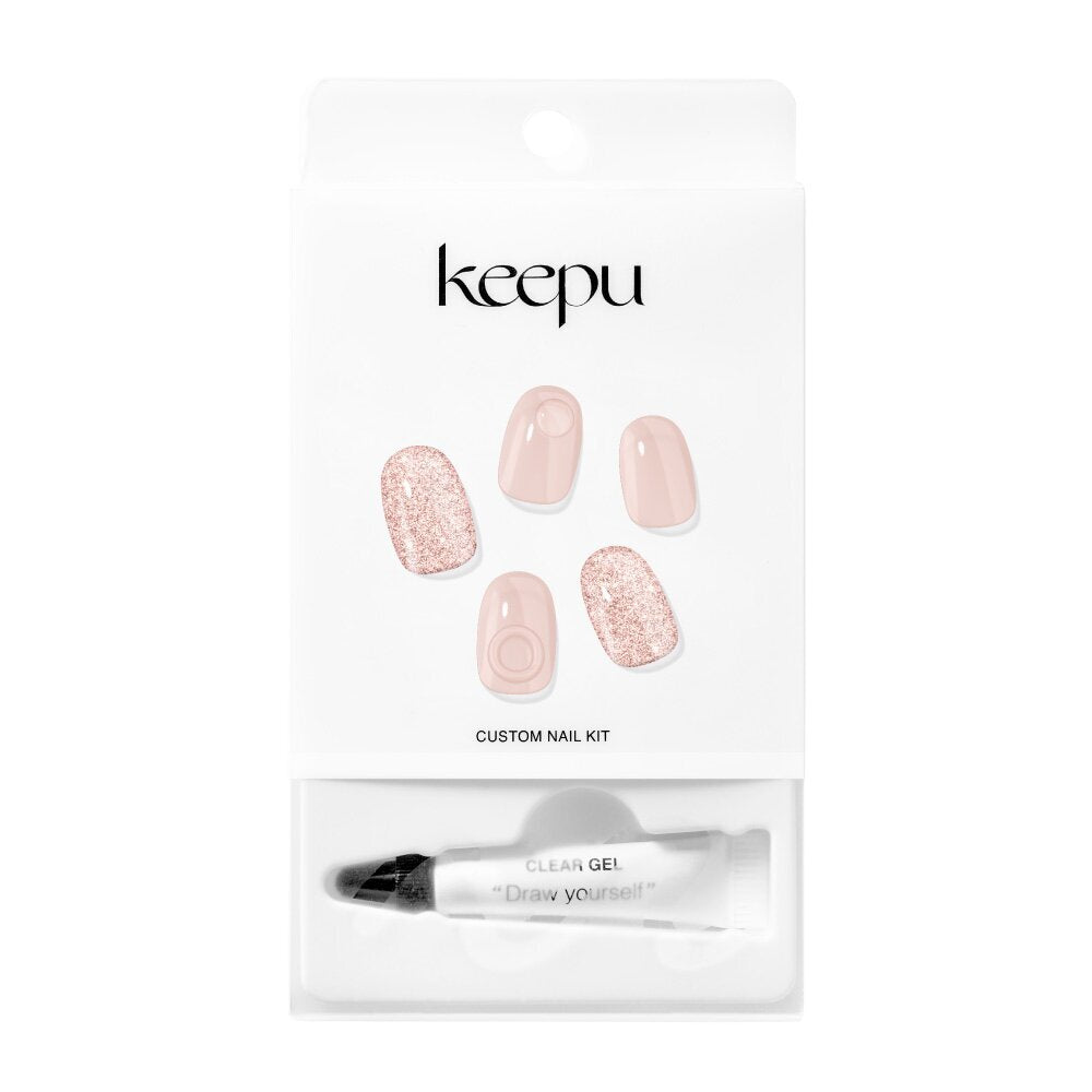 [K-Beauty] Keepu Custome Nail Kit Gel Tube Pale Mauve-Clear (LED Lamp required)