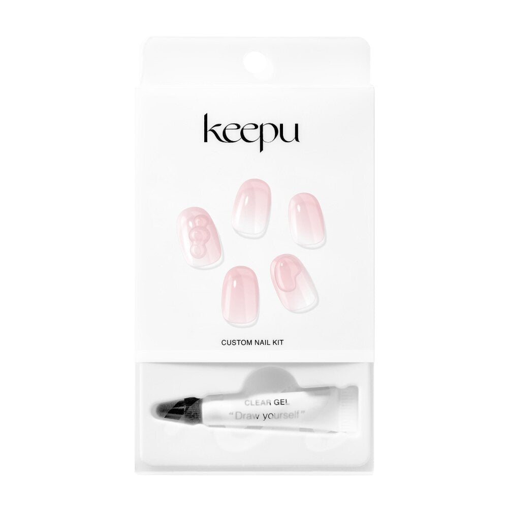 [K-Beauty] Keepu Custome Nail Kit Gel Tube Pink Blush-Clear (LED Lamp required)