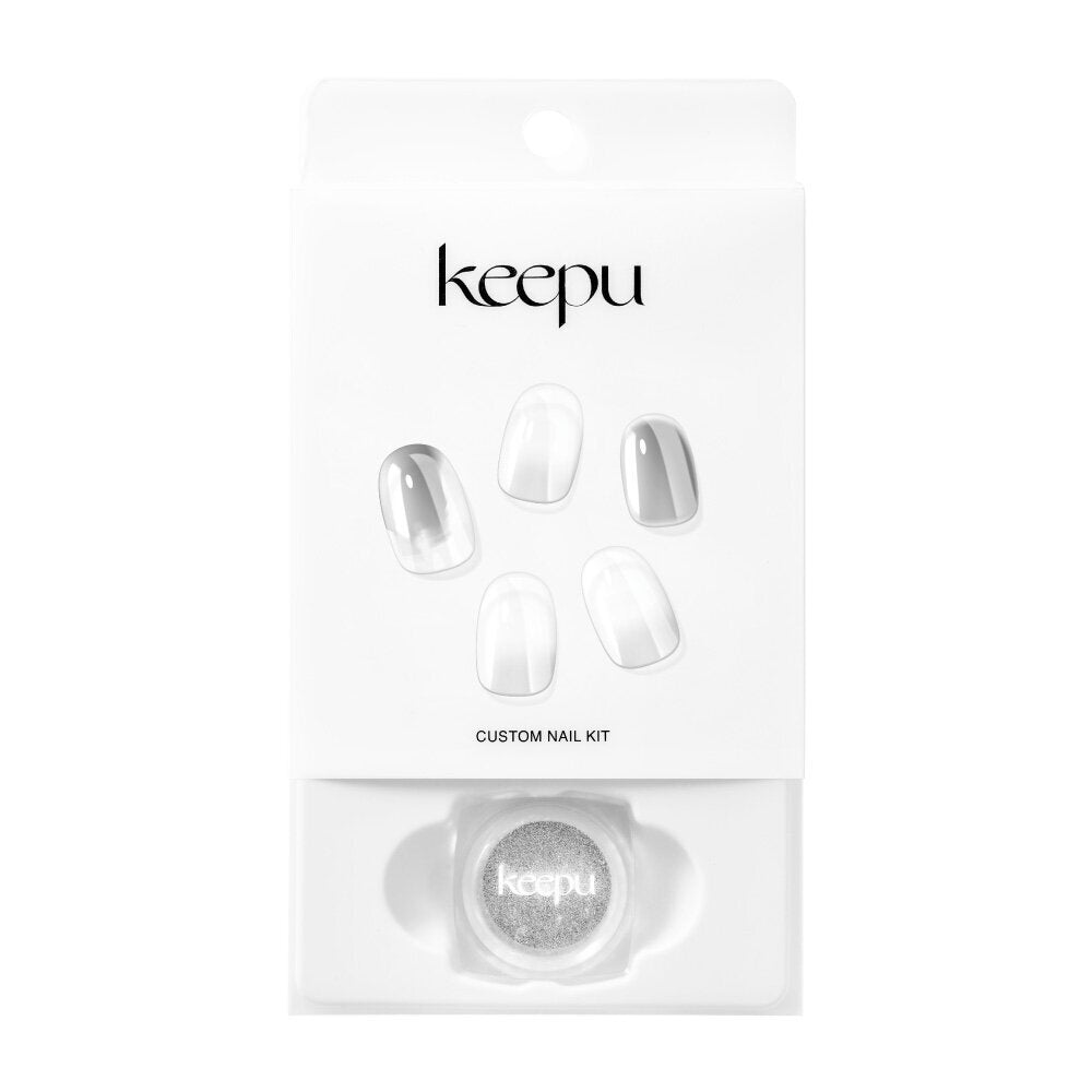 [K-Beauty] Keepu Custom Nail Kit Mirror Powder Urban Snow-Silver (NO LED Lamp required)