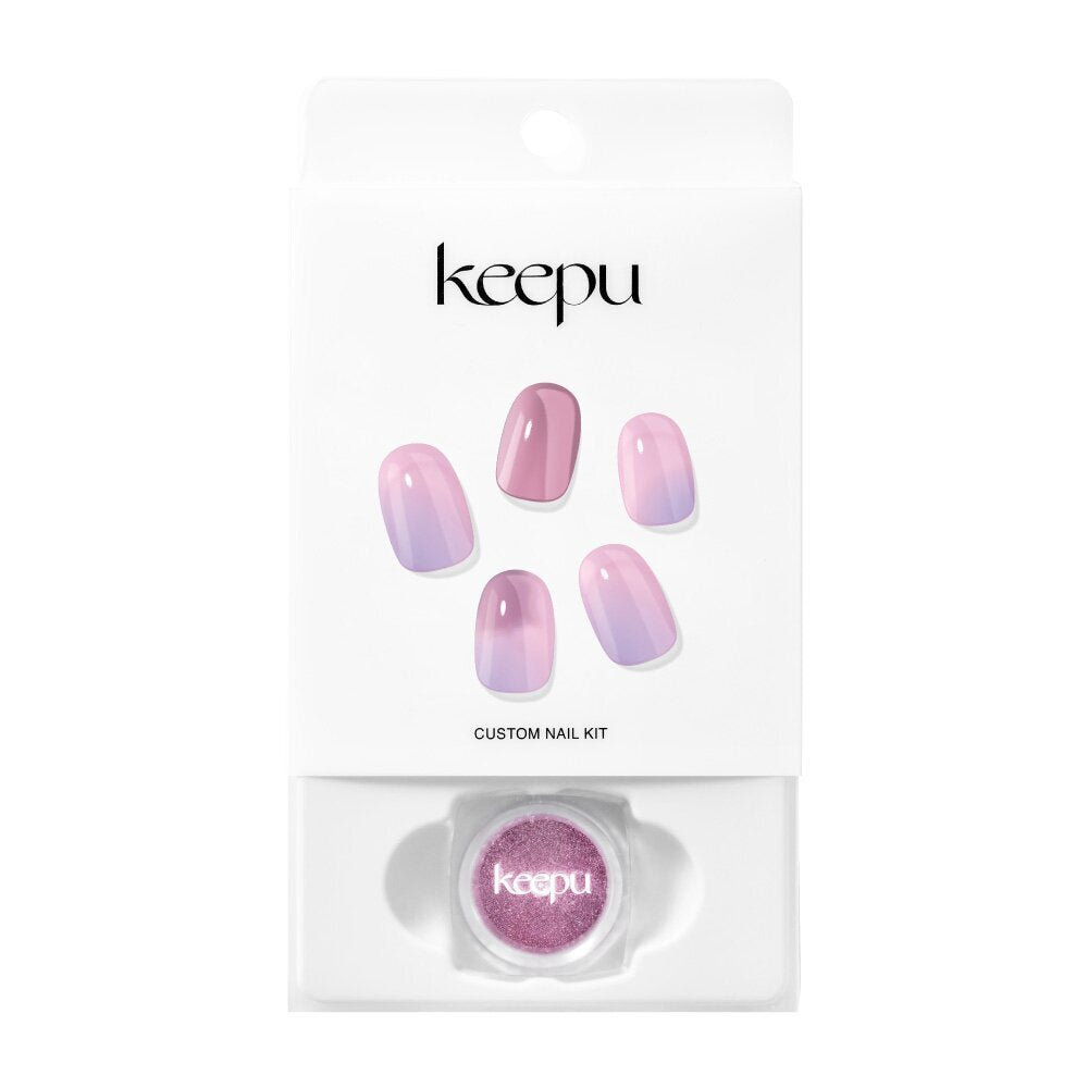 [K-Beauty] Keepu Custom Nail Kit Mirror Powder Pink Galaxy-Purple (NO LED Lamp required)