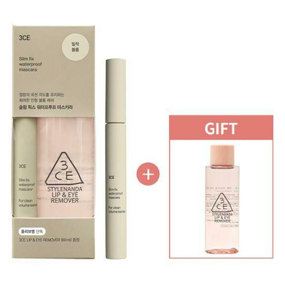 [K-Beauty] [Olive Young Special Offer] 3CE Slim Fix Water Proof Mascara Special Offer #Black_with Eye Remover as a gift