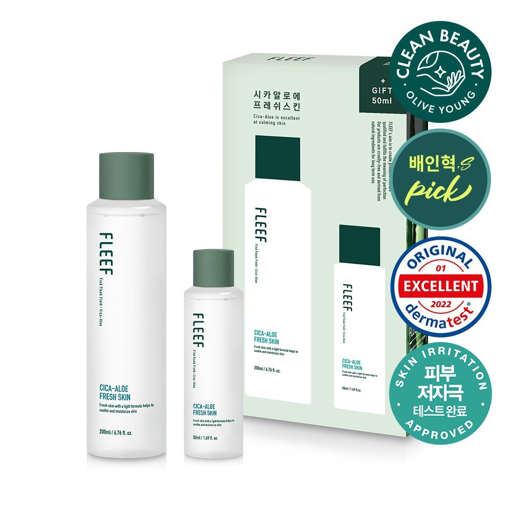 [K-Beauty] FLEEF Cica Aloe Fresh Skin Toner 200mL Special Set (+50mL)