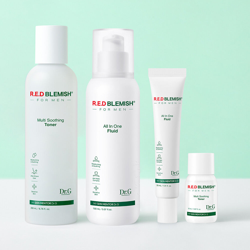 [K-Beauty] Dr.G Red Blemish For Men Multi Soothing Toner / All In One Fluid Set (+Miniature 2pcs)