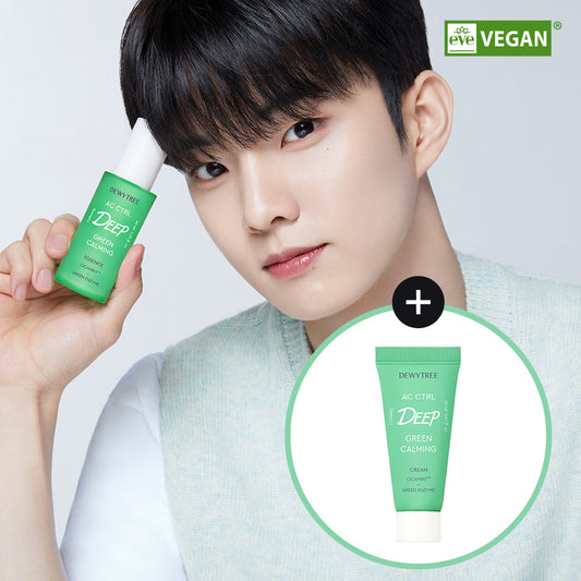 [K-Beauty] Dewytree AC Control Deep Green Calming Essence Special Set (40mL+Cream 20mL)