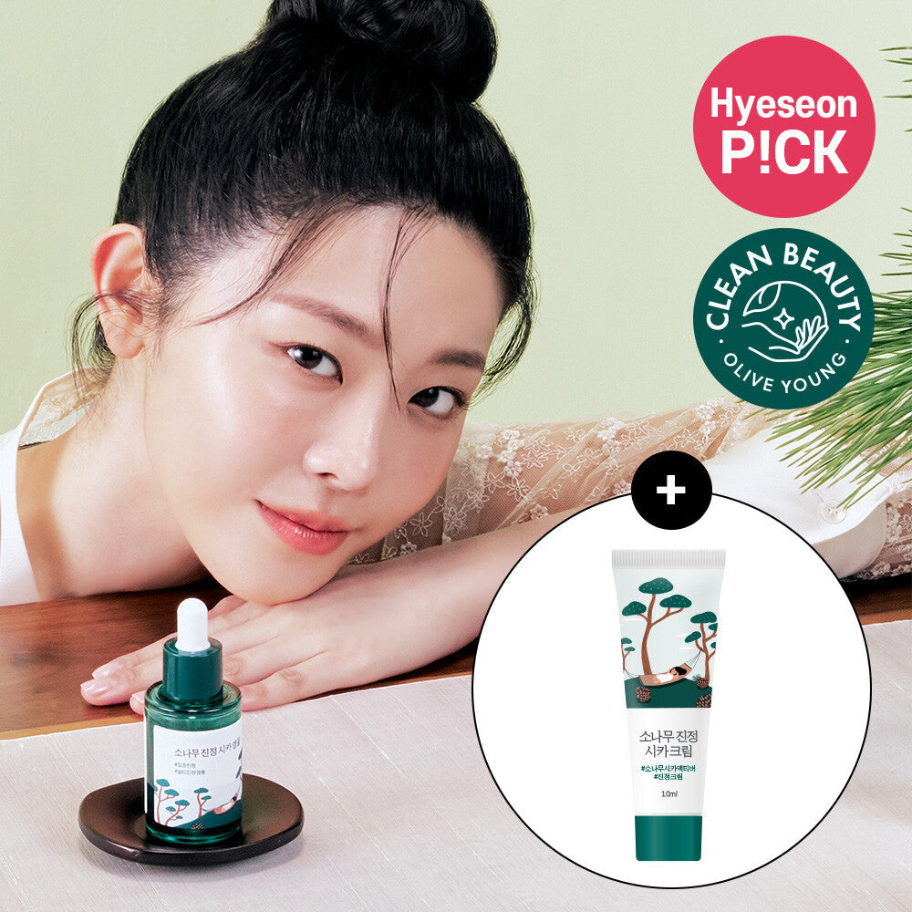 [K-Beauty] ROUND LAB PINE CALMING CICA AMPOULE 30ml Set (+Cream 10mL)