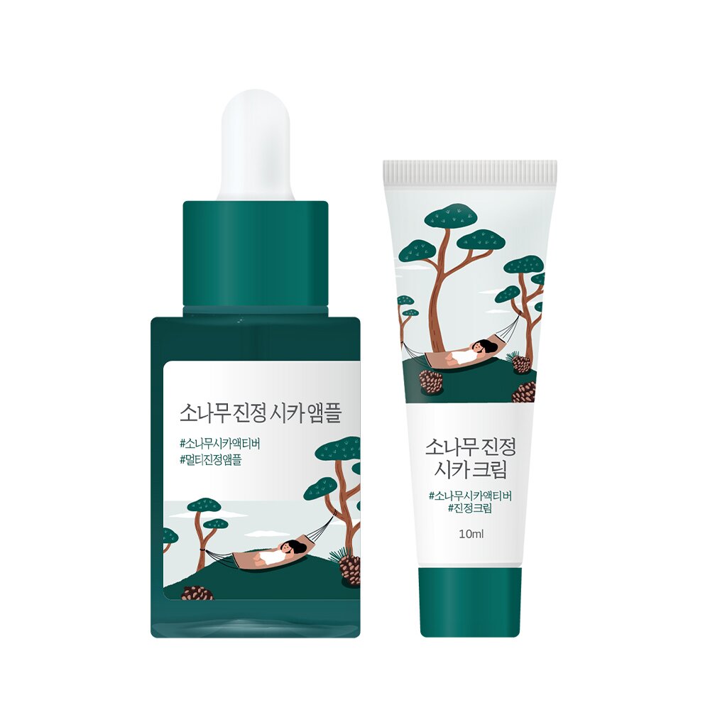 [K-Beauty] ROUND LAB PINE CALMING CICA AMPOULE 30ml Set (+Cream 10mL)