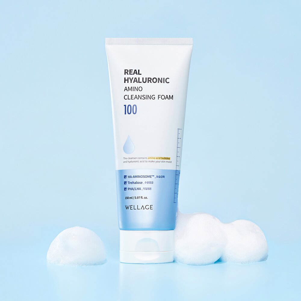 [K-Beauty] WELLAGE Real Hyaluronic Amino Cleansing Foam 150mL