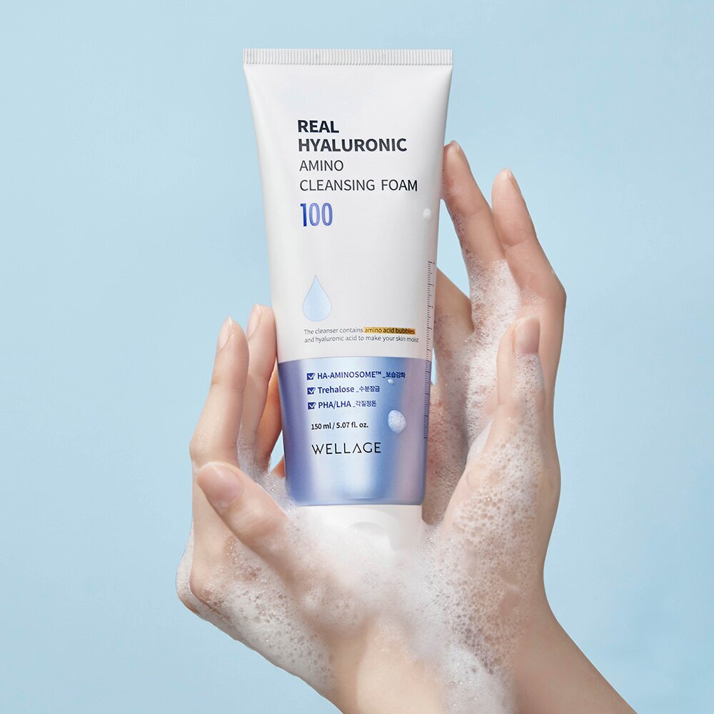 [K-Beauty] WELLAGE Real Hyaluronic Amino Cleansing Foam 150mL