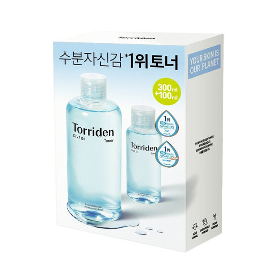 [K-Beauty] Torriden Dive In Low Molecular Hyaluronic Acid Toner 300mL Special Set (+100mL)