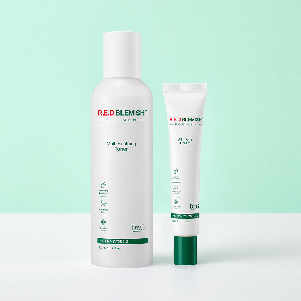 [K-Beauty] Dr.G Red Blemish For Men Multi Soothing Toner 200mL (+All In One Cream 30mL)