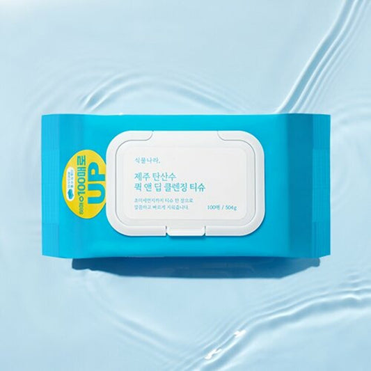 [K-Beauty] Shingmulnara Jeju Sparkling Water Quick & Deep Cleansing Tissue 100 Sheets