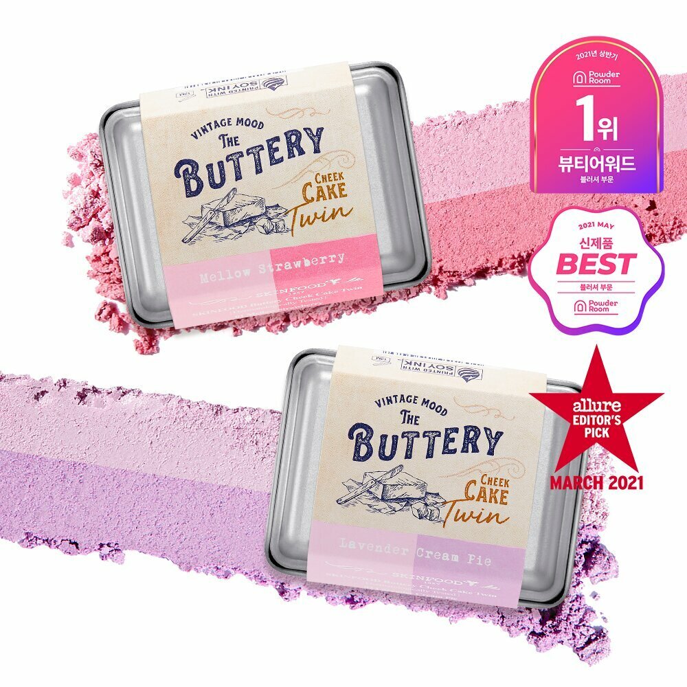 [K-Beauty] SKIN FOOD Buttery Cheek Cake Twin 9.5g