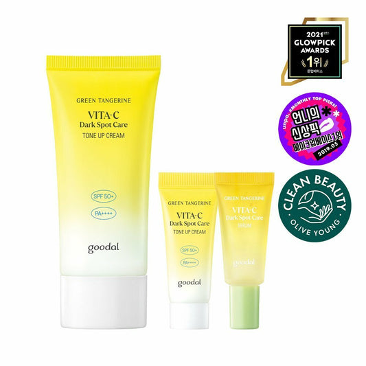 [K-Beauty] goodal Green Tangerine Vita C Dark Spot Care Tone Up Cream 50mL Special Set (+Tone Up Cream 5mL + Serum 5mL)