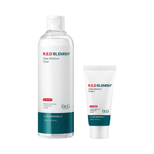 [K-Beauty] Dr.G Red Blemish Clear Moisture Toner & Cream Set (300mL + Cream 30mL)