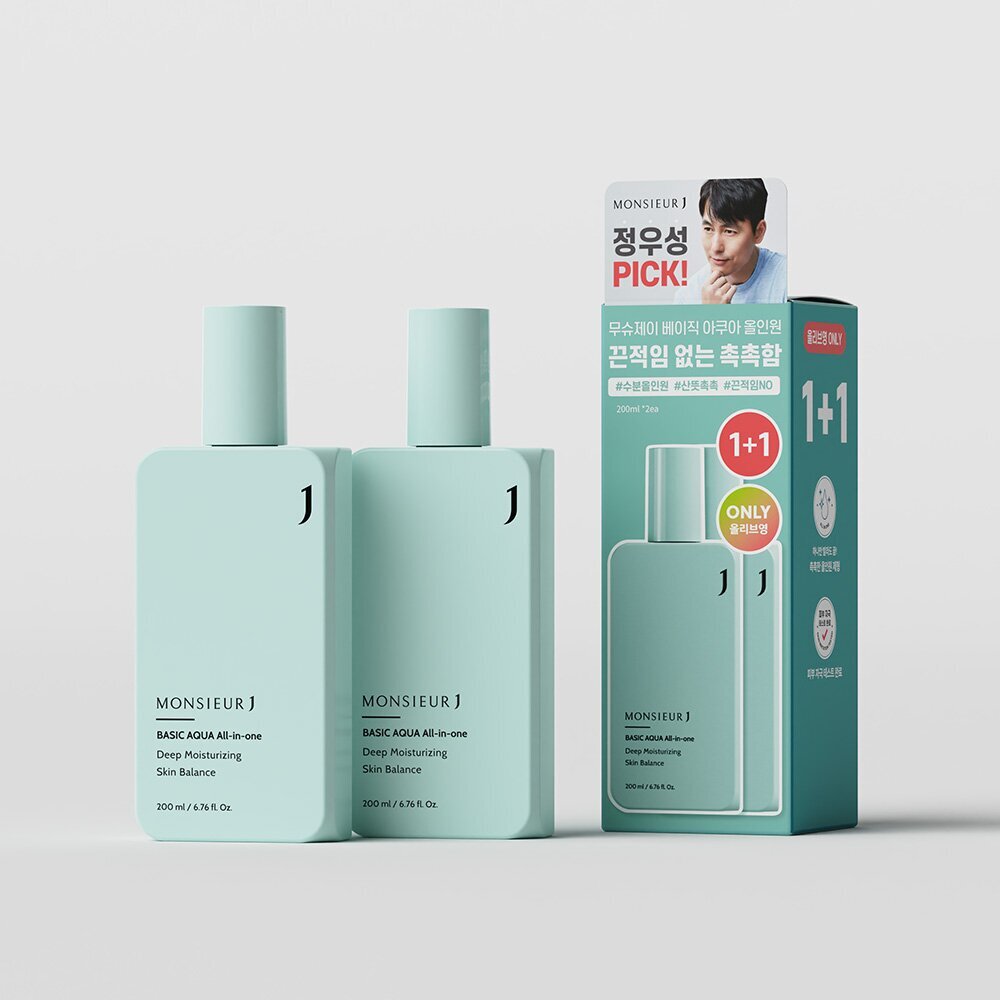 [K-Beauty] MONSIEURJ Basic Aqua All-In-One 1+1 Special Set (200mL+200mL)