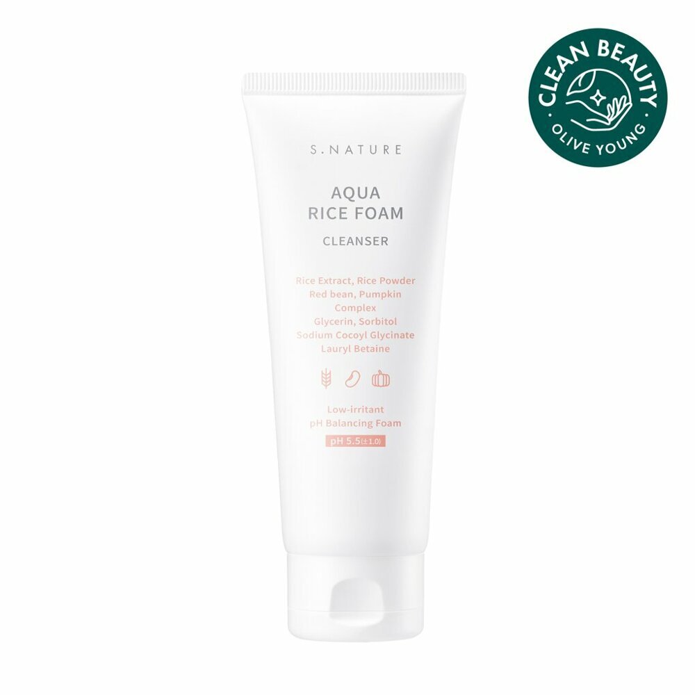 [K-Beauty] S.NATURE Aqua Rice Mild Acidic Foam Cleanser 160mL