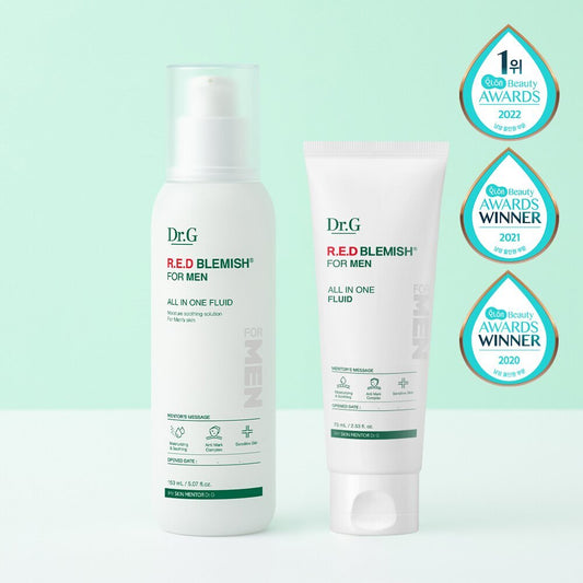 [K-Beauty] Dr.G Red Blemish For Men All In One Fluid 150mL Special Set (+75mL)