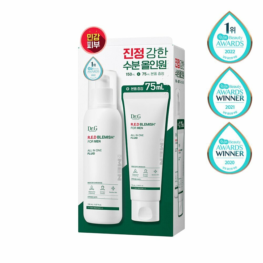 [K-Beauty] Dr.G Red Blemish For Men All In One Fluid 150mL Special Set (+75mL)