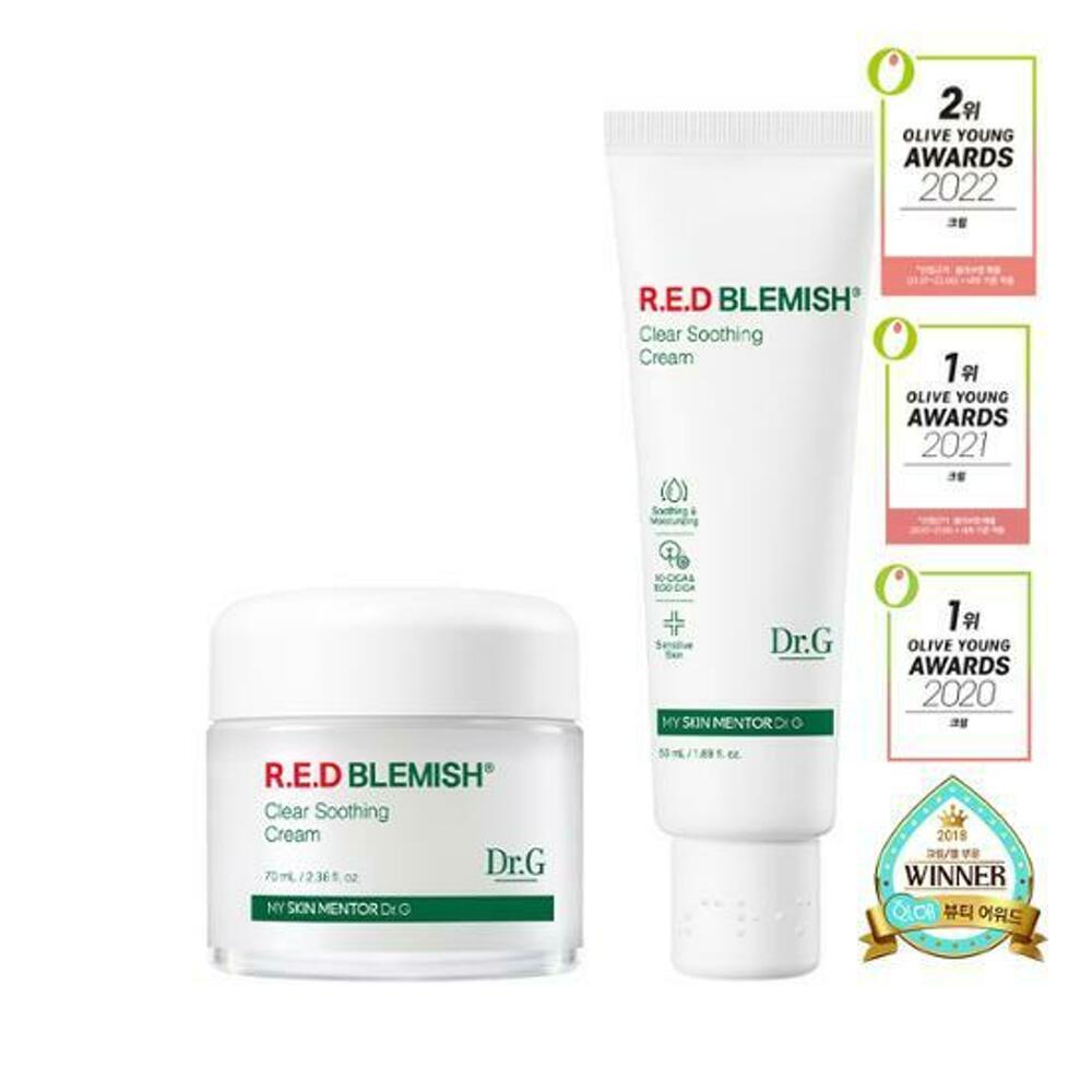 [K-Beauty] Dr.G Red Blemish Clear Soothing Cream 70mL+50mL Refill Set