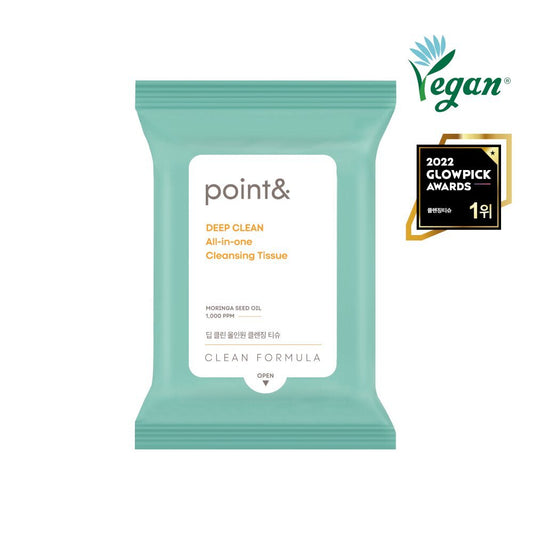 [K-Beauty] POINT& Deep Clean All-In-One Cleansing Tissue 20P