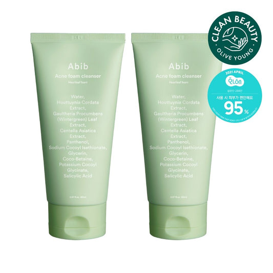 [K-Beauty] Abib Acne Foam Cleanser Heartleaf Foam 150mL Double Pack