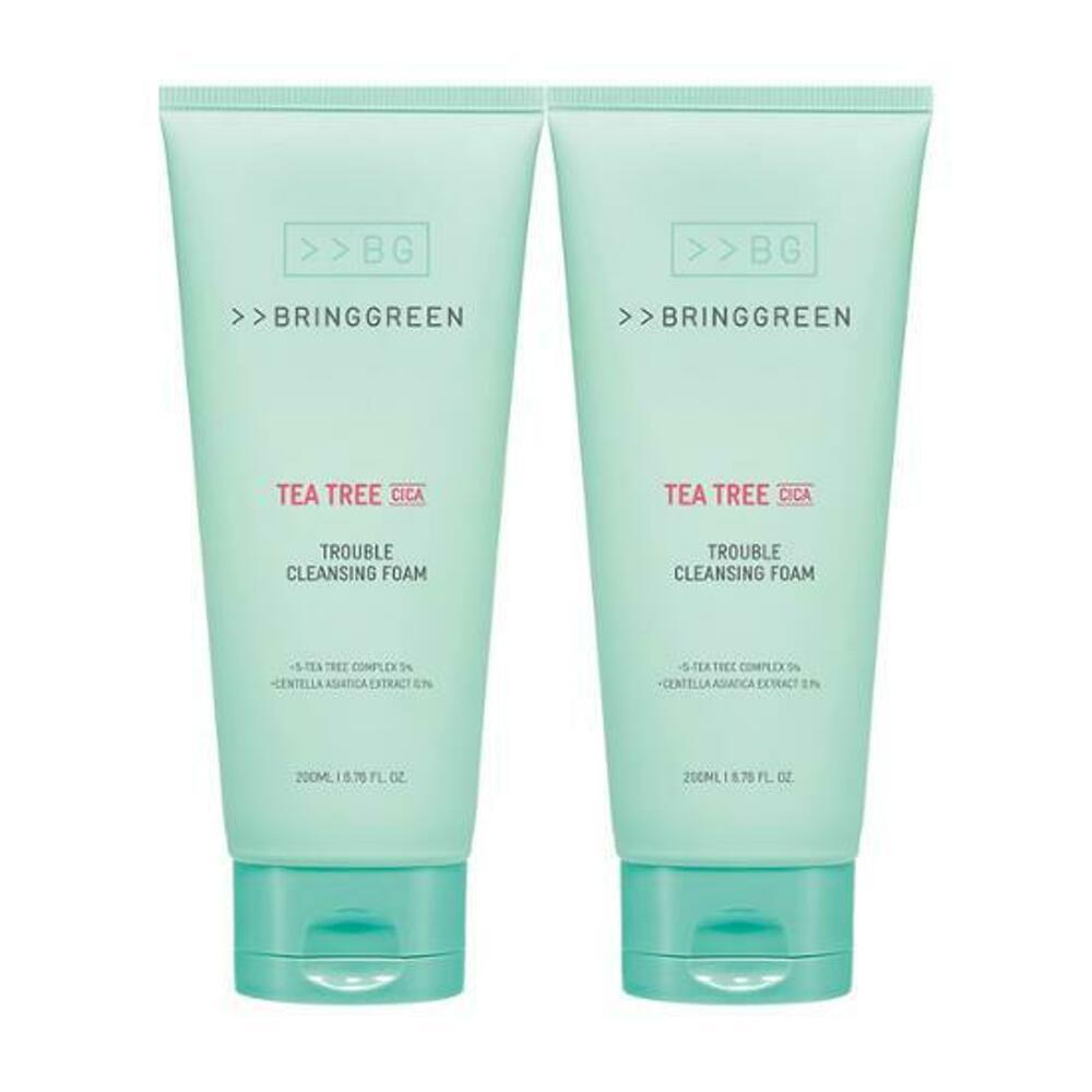 [K-Beauty] BRINGGREEN Tea Tree Cica Trouble Cleansing Foam 200mL Double Pack