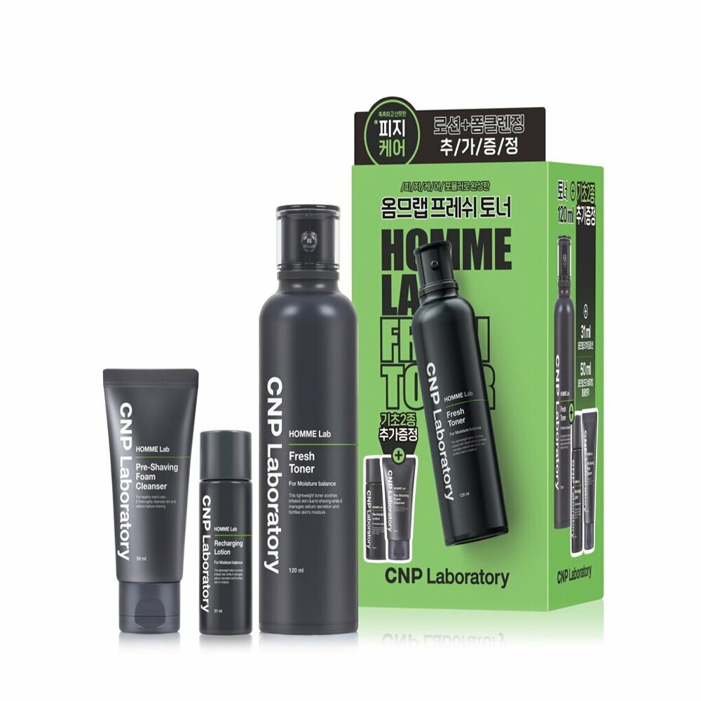 [K-Beauty] CNP Homme Lab Fresh Toner 120mL Special Set (+Lotion 31mL & Cleansing Foam 50mL)