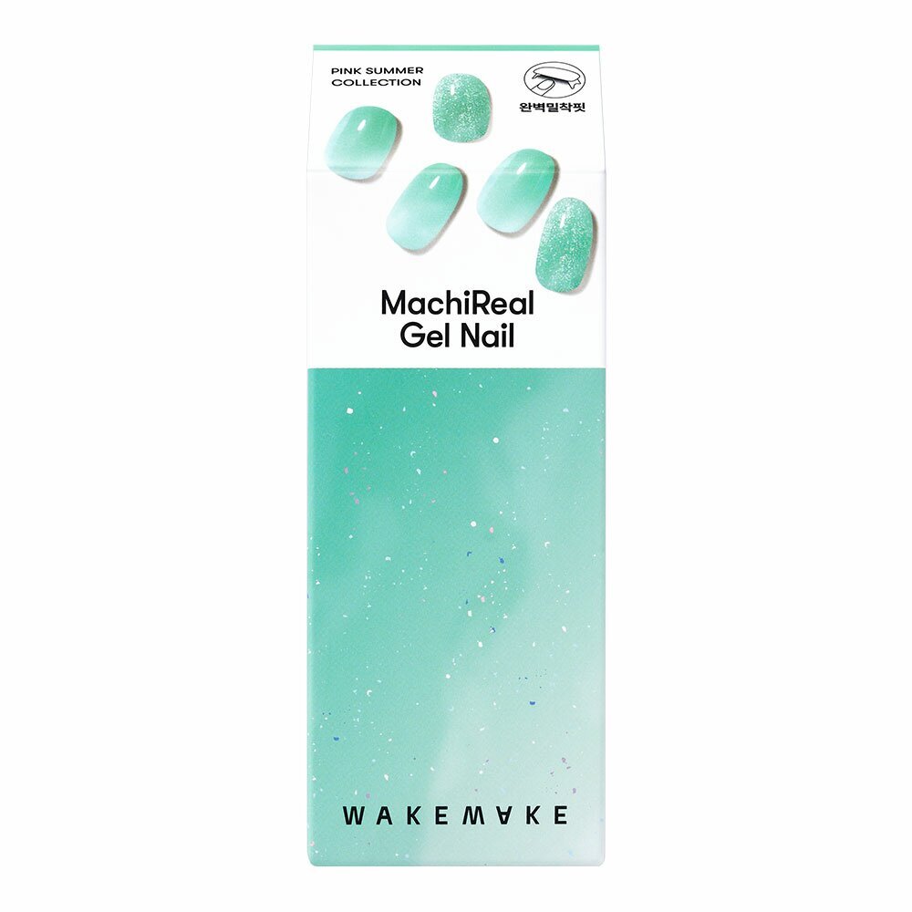 [K-Beauty] WAKEWAKE Machireal Gel Nail [Slim Fit] Pink Summer Collection #01 Aurora Beach