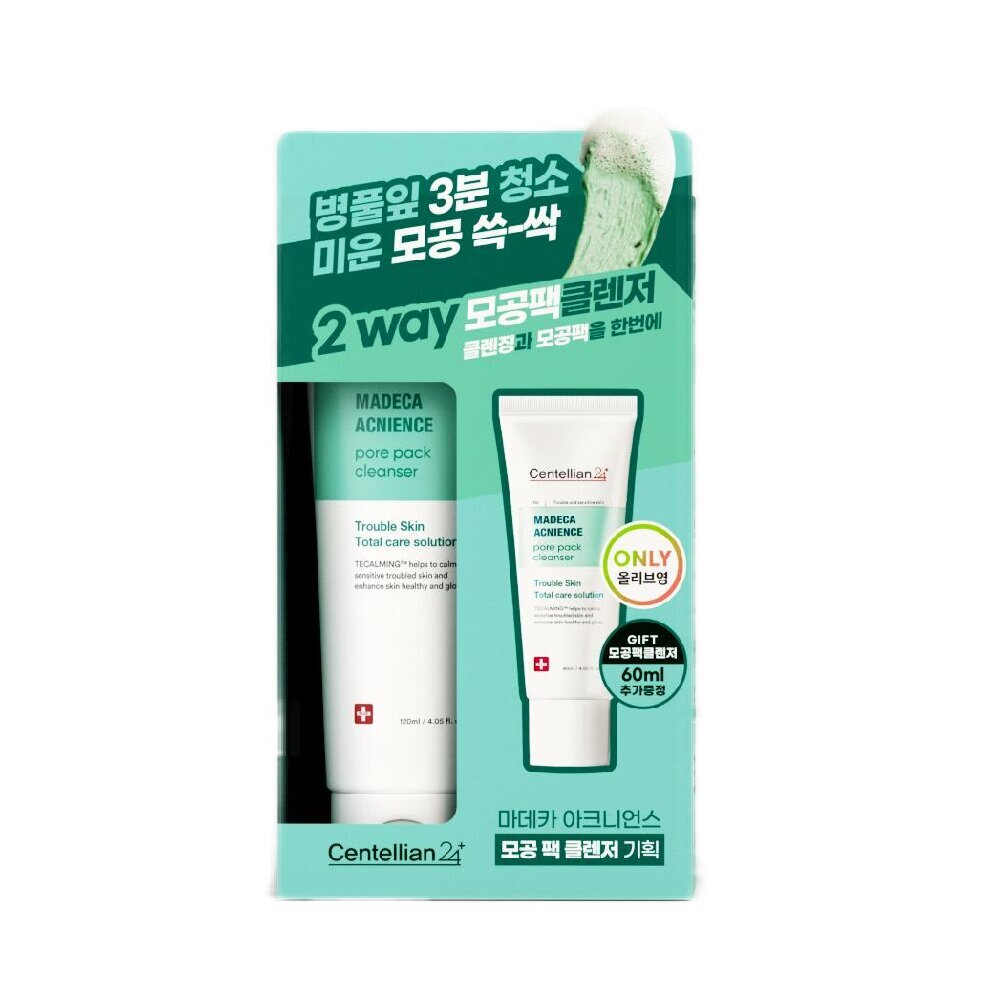 [K-Beauty] Centellian24 Madeca Acnience Pore Pack Cleanser 120mL+60mL Set