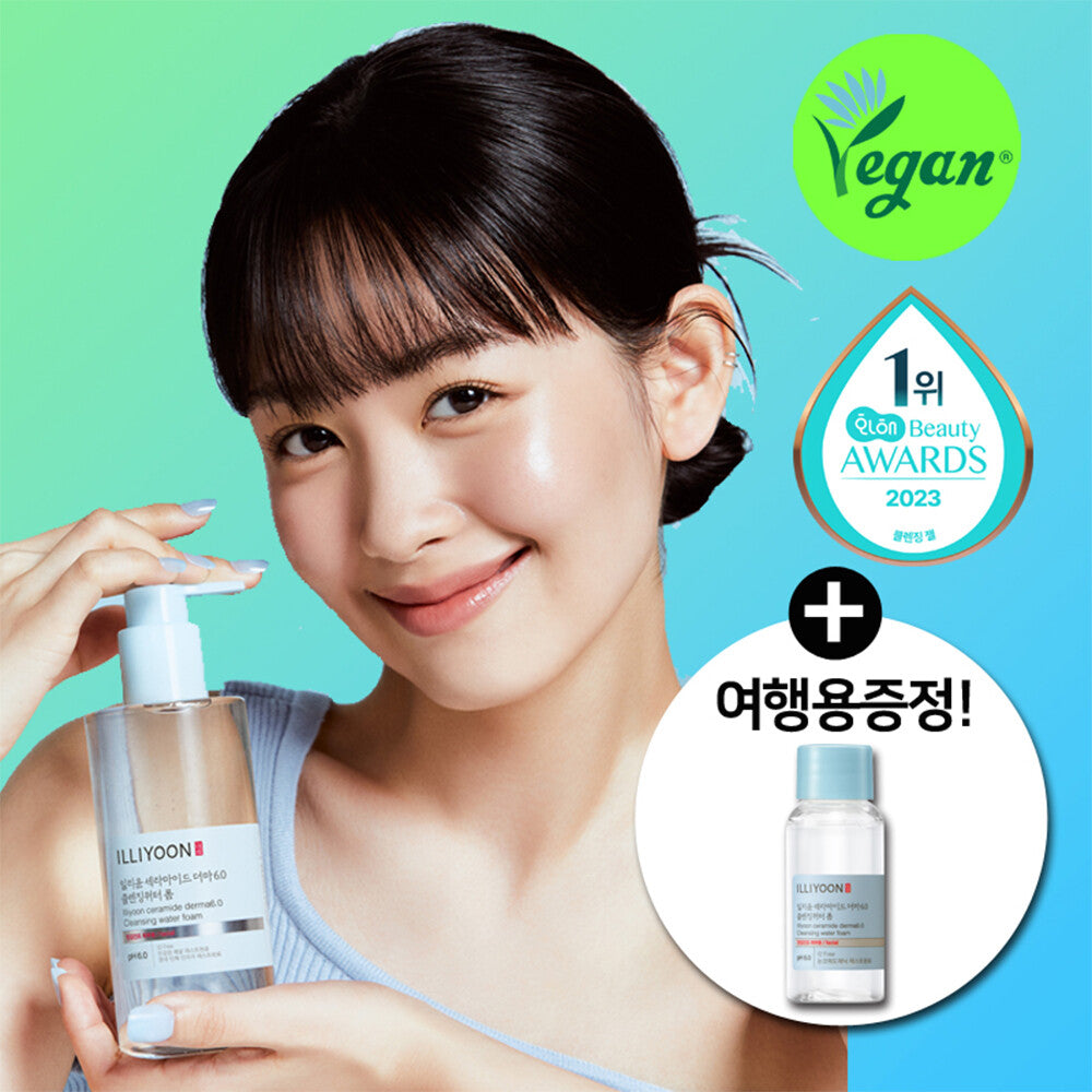 [K-Beauty] ILLIYOON Ceramide Derma 6.0 Cleansing Water Foam Special Set (250mL + 30mL)