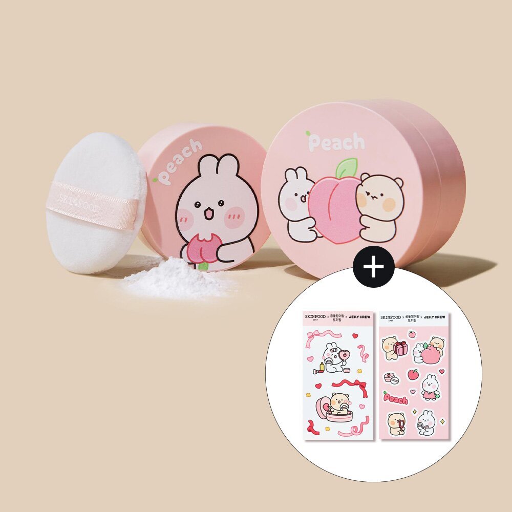 [K-Beauty] SKINFOOD Peach Cotton Multi Finish Powder Special Set (Gomdolzzing&Tokkizzing x Jelly Crew Edition)