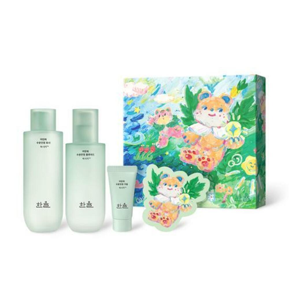 [K-Beauty] HANYUL Pure Artemisia Calming Duo Skincare Set (Toner 150mL+Fluid 125mL+Cream 15mL+Cotton Pads 20ea+Card)