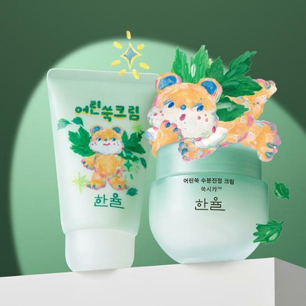 [K-Beauty] HANYUL Pure Artemisia Watery Calming Cream 55mL 1+1 Special Set (+Pads 2ea+Character Stickers 6ea)