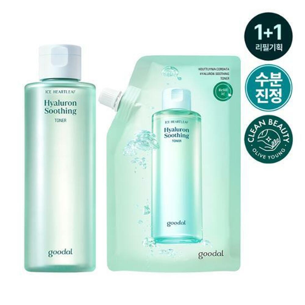 [K-Beauty] goodal Heartleaf Hyaluron Soothing Toner 350ml Refill Set (+350mL Refill)