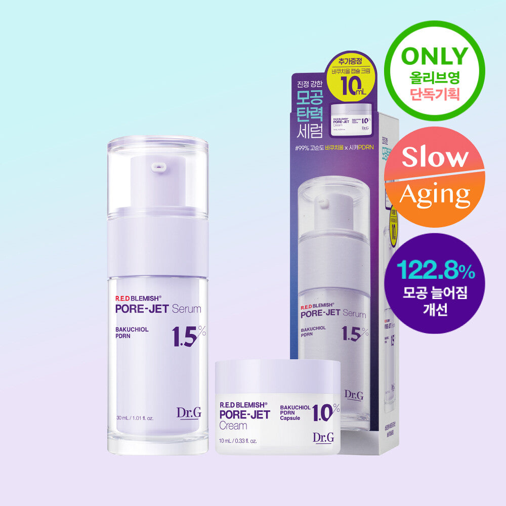 [K-Beauty] Dr.G Red Blemish Bacuchiol Pore Jet Serum 30mL Special Set (+Cream 10mL)