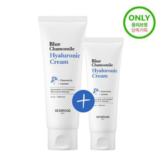 [K-Beauty] SKINFOOD Blue Chamomile Hyaluronic Cream 70ml Special Set (+Cream 30ml)