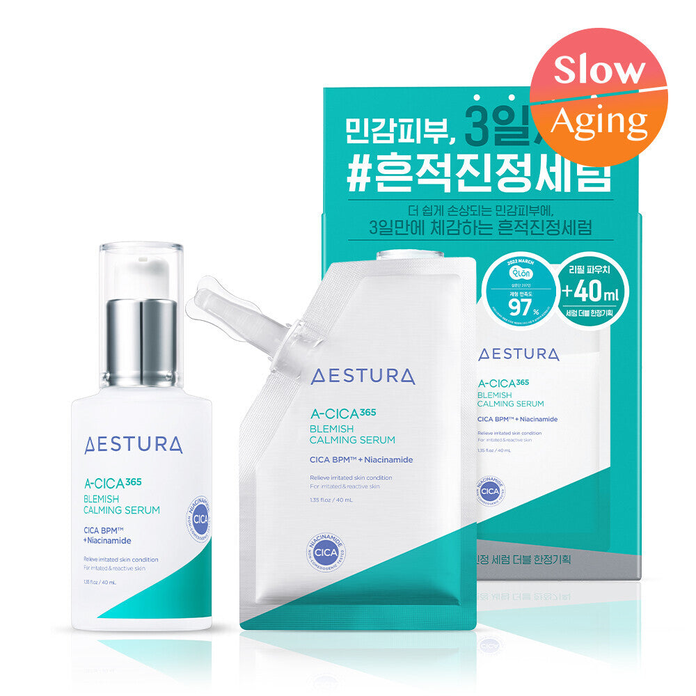 [K-Beauty] AESTURA A-Cica 365 Blemish Calming Serum 40ml Special Set (+Refill 40ml)