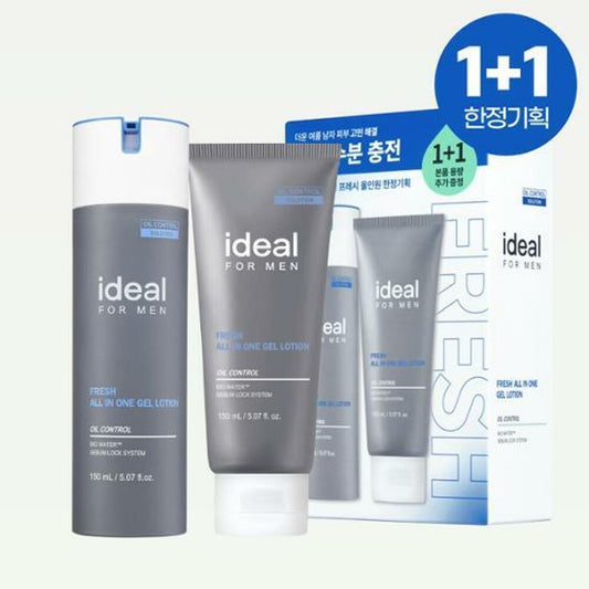 [K-Beauty] Ideal for Men Fresh All In One Gel Lotion 1+1 Limited Set