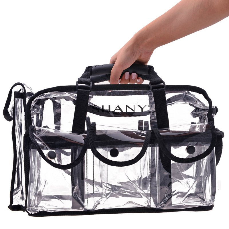 SHANY Clear Makeup Bag with Shoulder Strap, Large Pro MUA