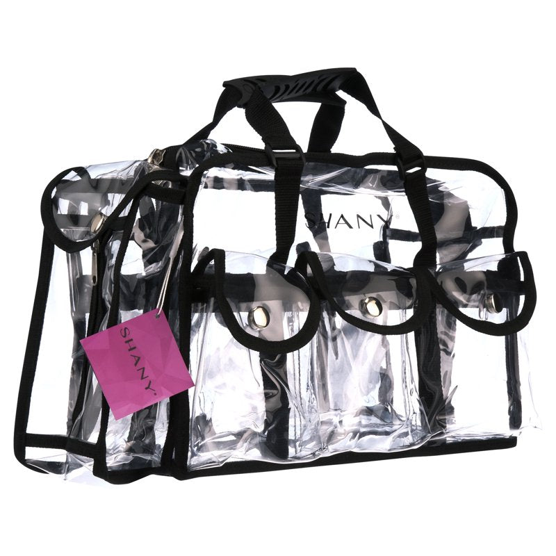 SHANY Clear Makeup Bag with Shoulder Strap, Large Pro MUA